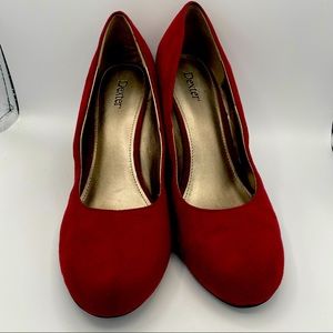 Dexflex Comfort Karlie Suede Burgundy Wedges